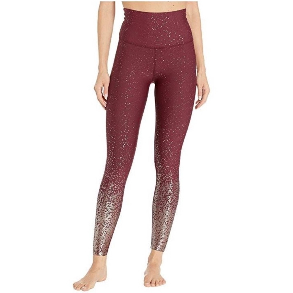 Beyond Yoga ombré burgundy alloy leggings